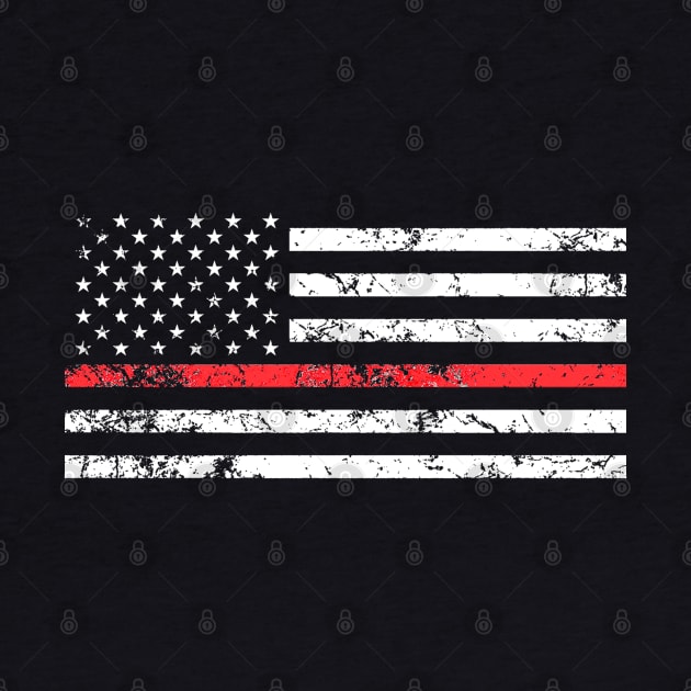 Thin Red Line  American Flag by Scar